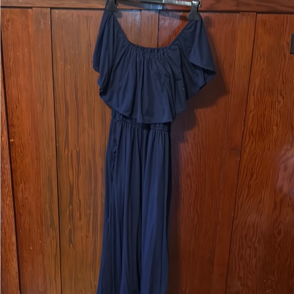 Navy Off-Shoulder Dress